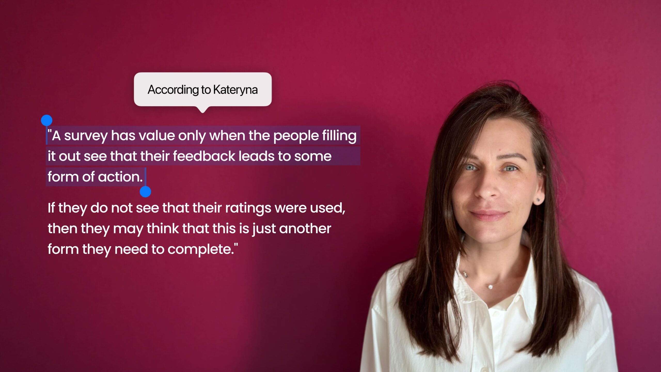 HR expert explaining how employee feedback surveys improve communication, engagement, and team performance in remote workplaces.

