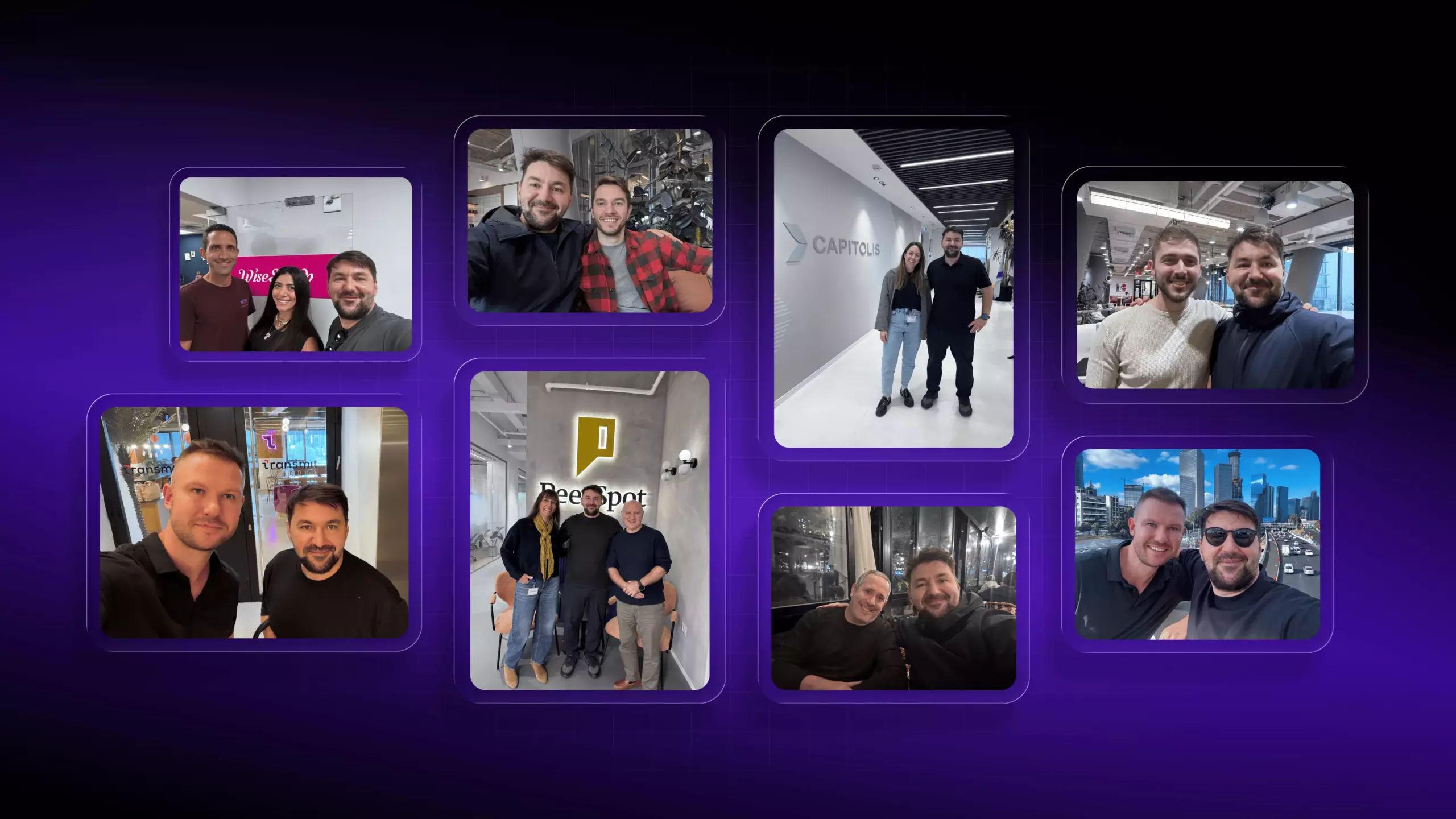 Professional networking and team building highlights collage with Israeli partners