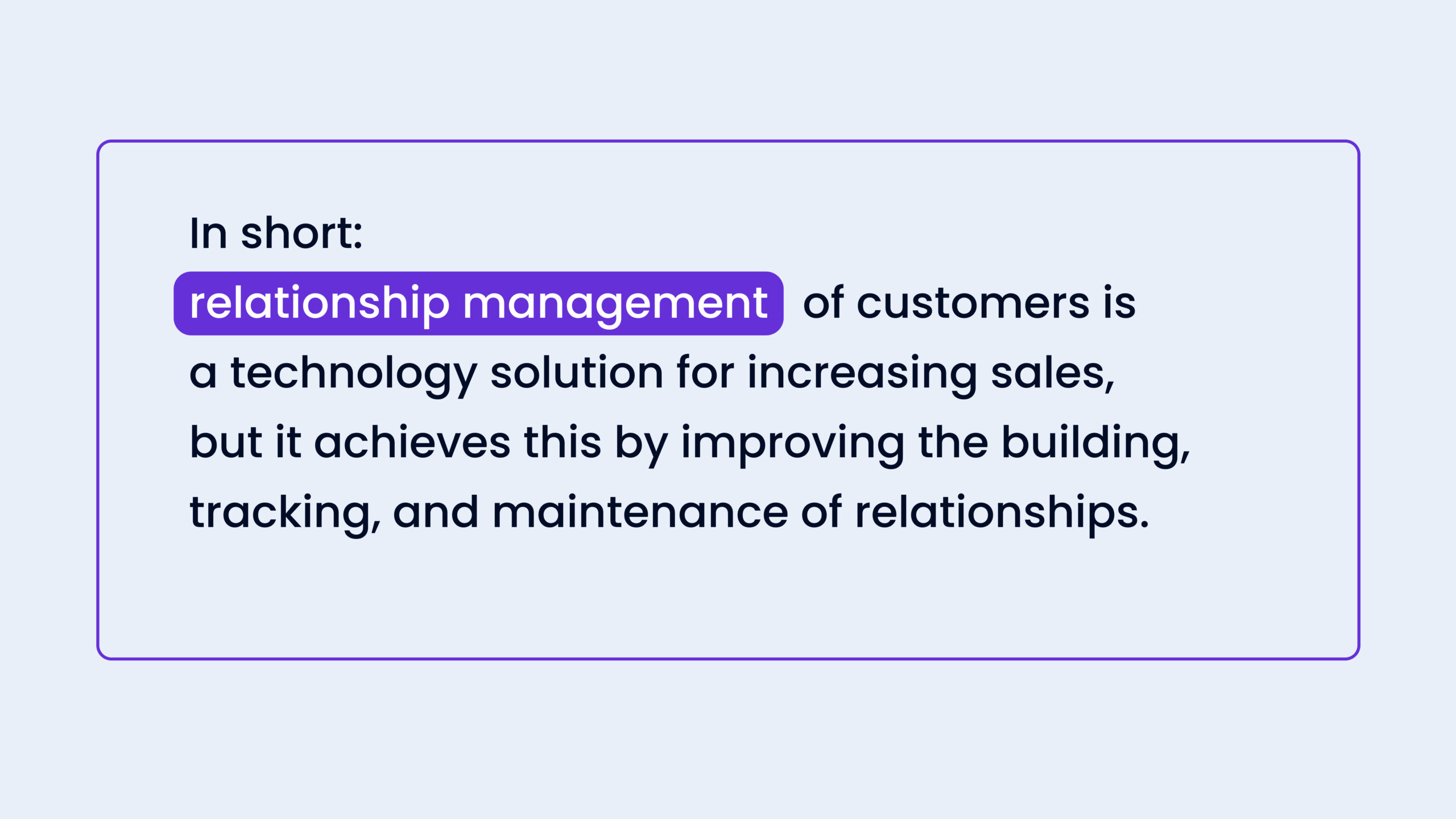 relationship management of customers